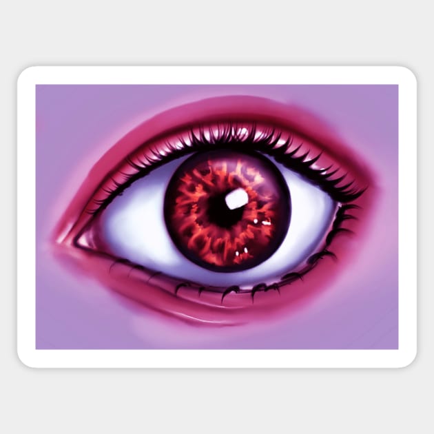 Brown Eye Painting Sticker by galaxieartshop